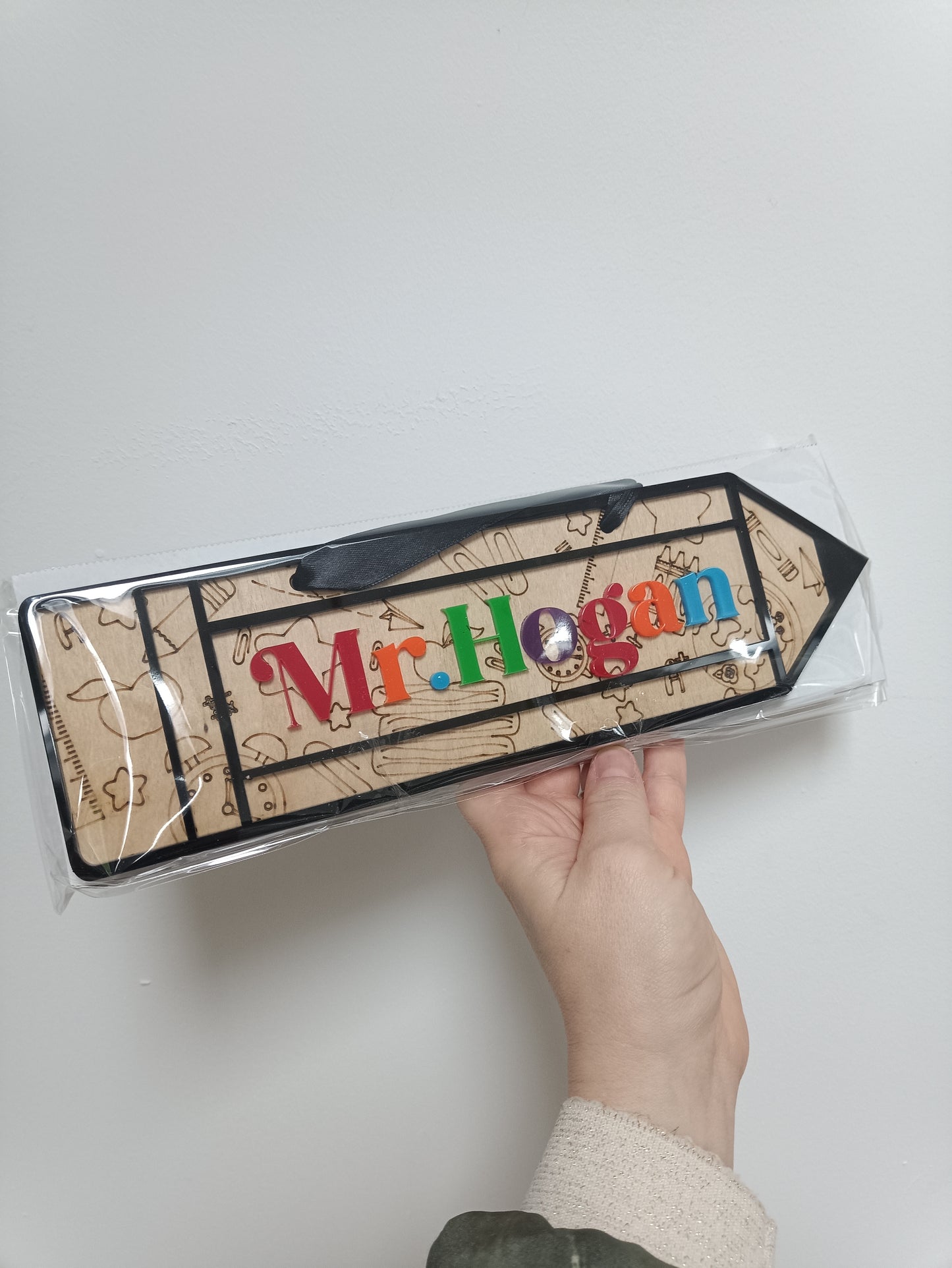 Teacher pencil style door sign