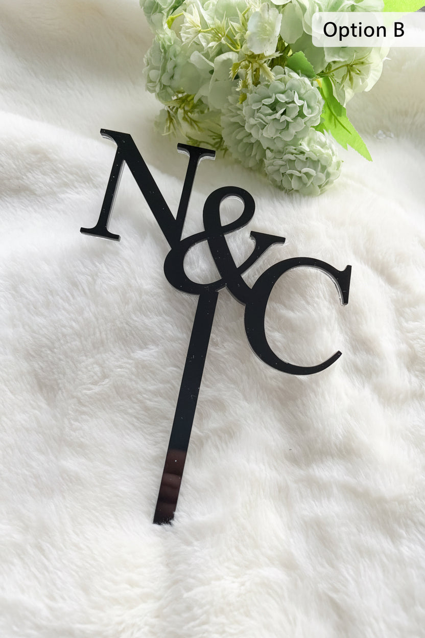 Initials cake topper