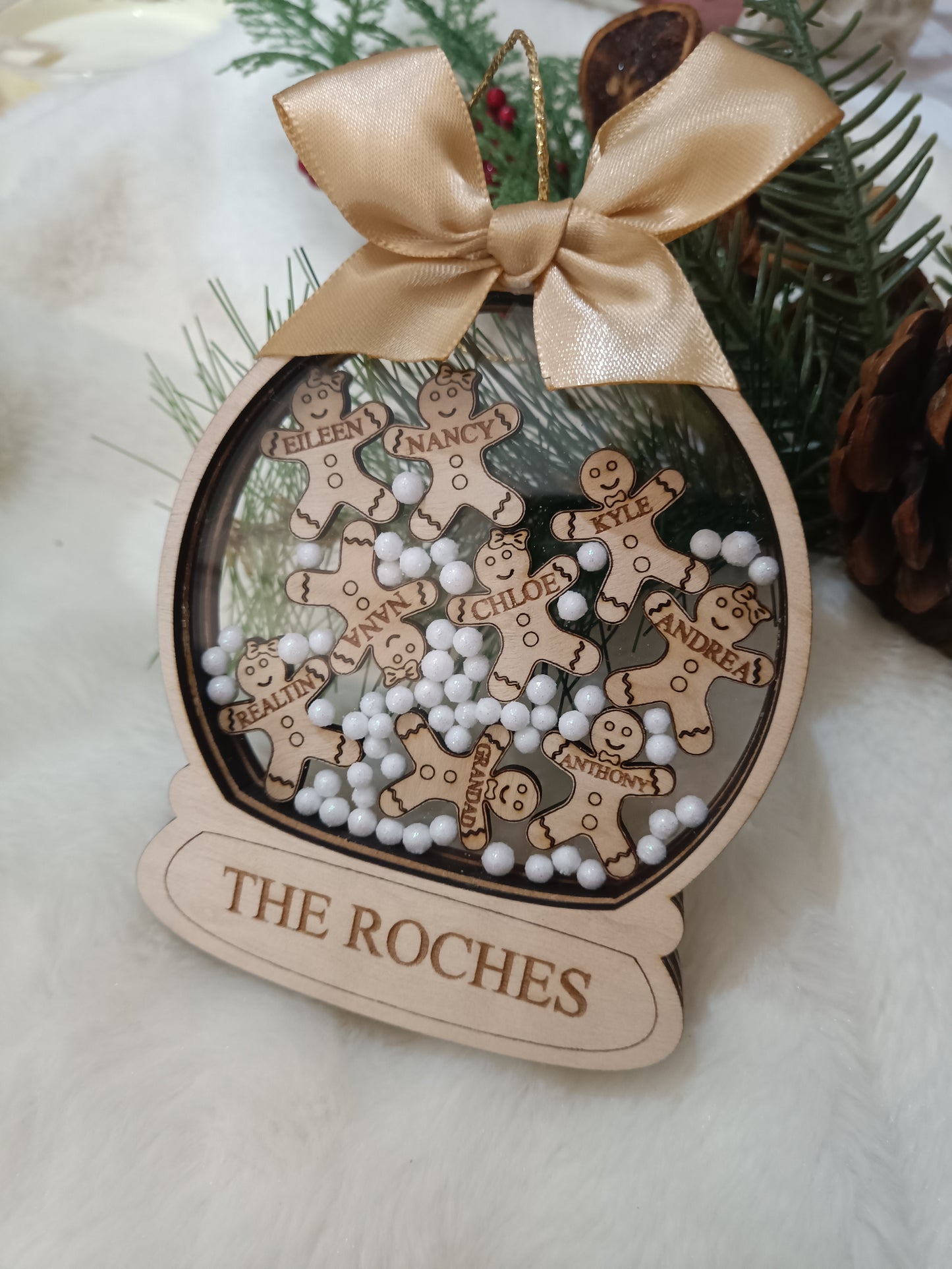 Gingerbread snowglobe ornament