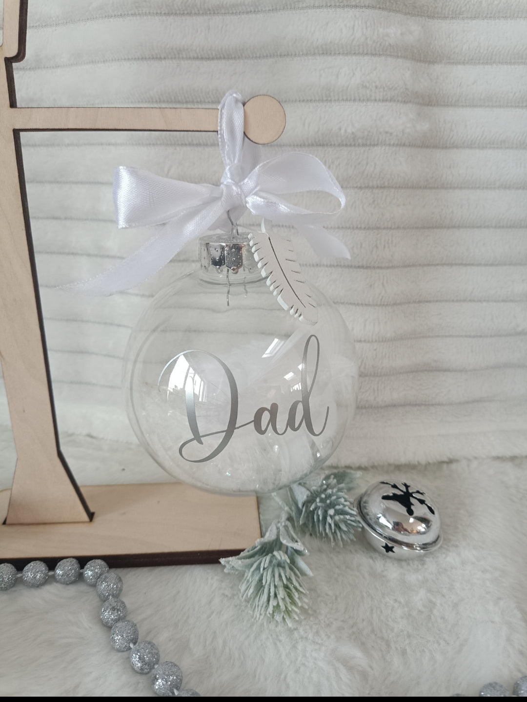 Memorial/Remembrance feather bauble
