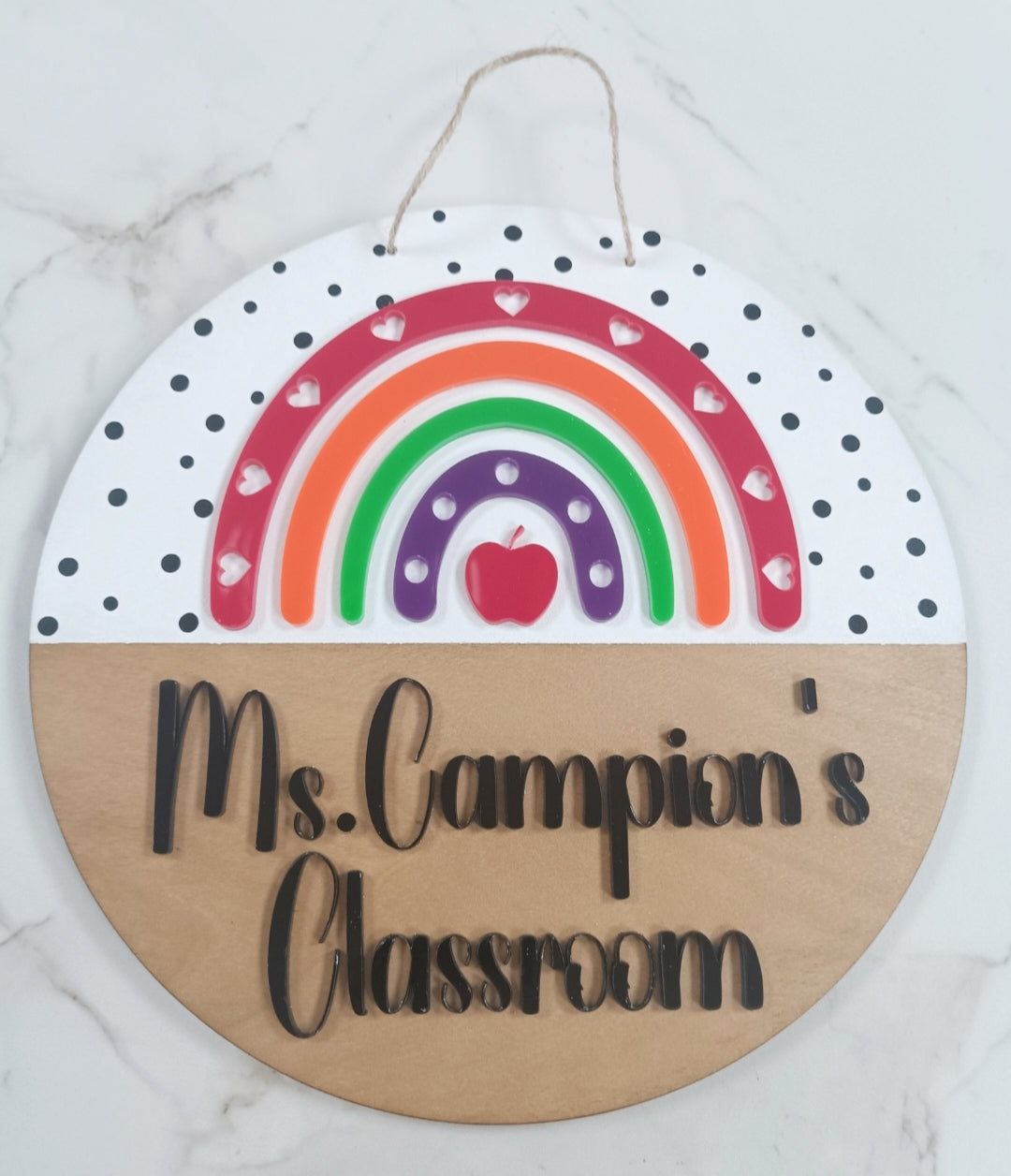 Teacher rainbow door sign