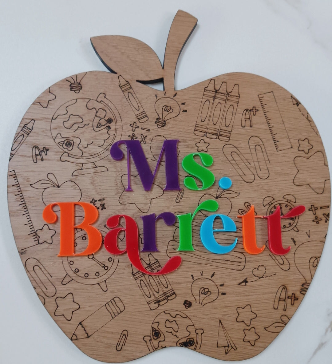 Teacher apple door sign