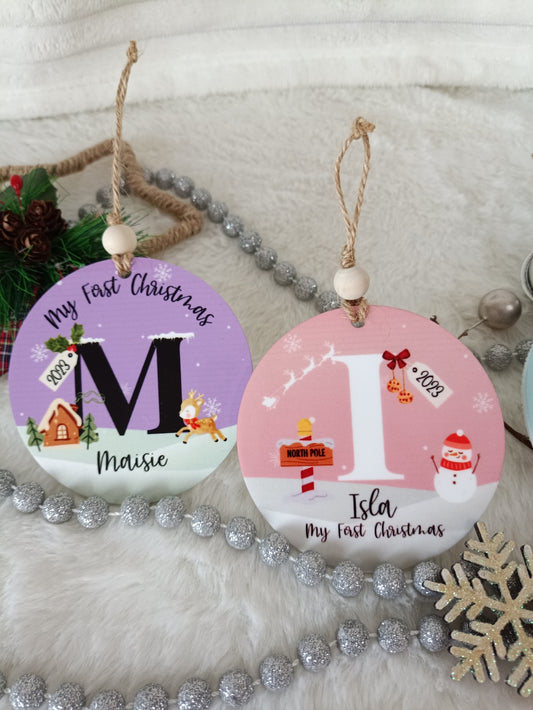 My First Christmas Printed Bauble
