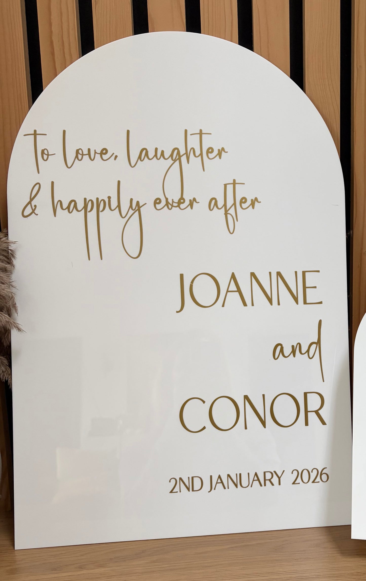 To love, laughter… Wedding Welcome Sign