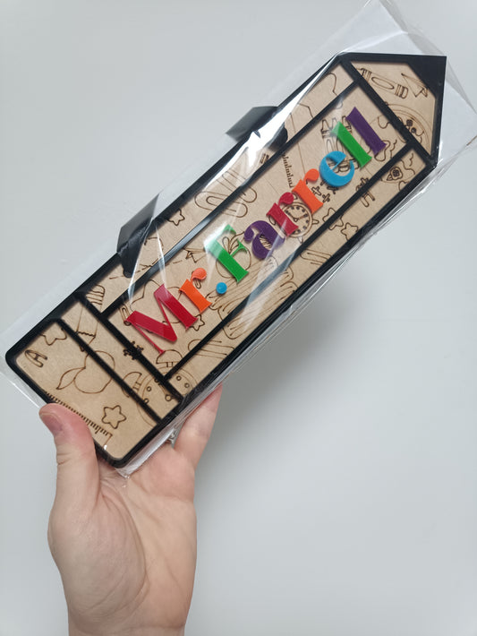 Teacher pencil style door sign