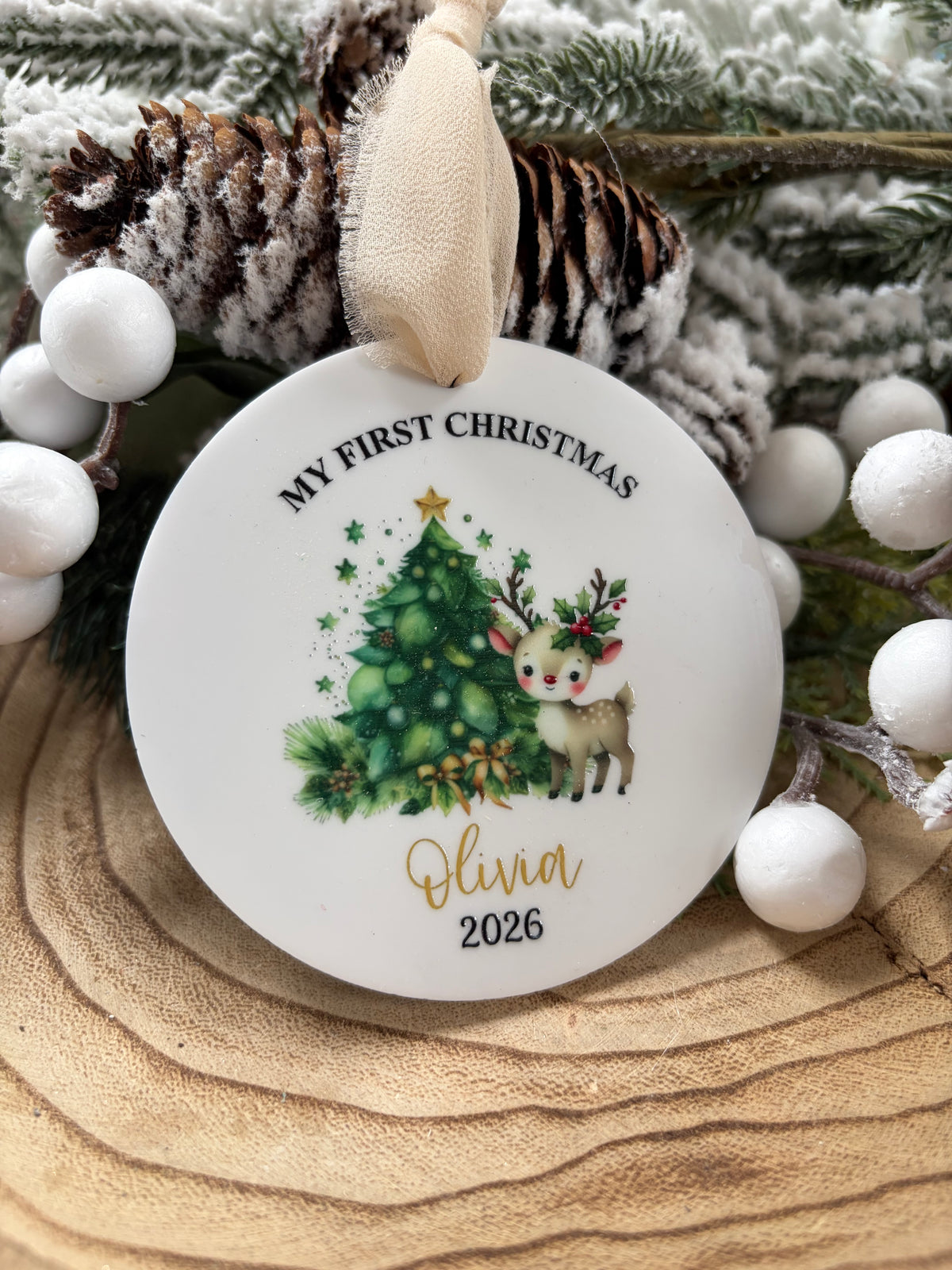 My First Christmas Printed Bauble