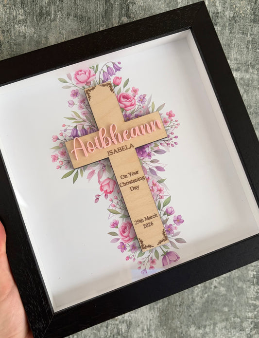 Wooden Cross box frame Keepsake Gift