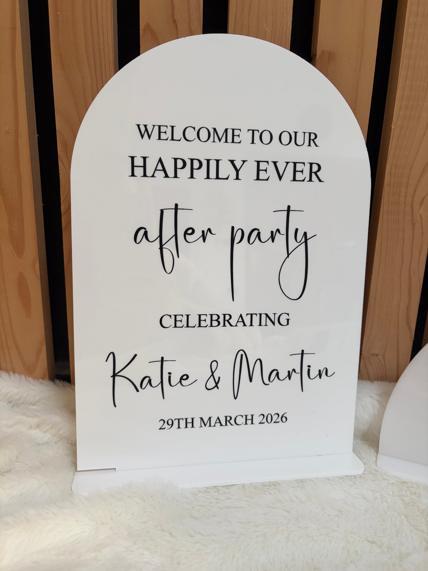 Arched Day 2 Wedding Acrylic Sign