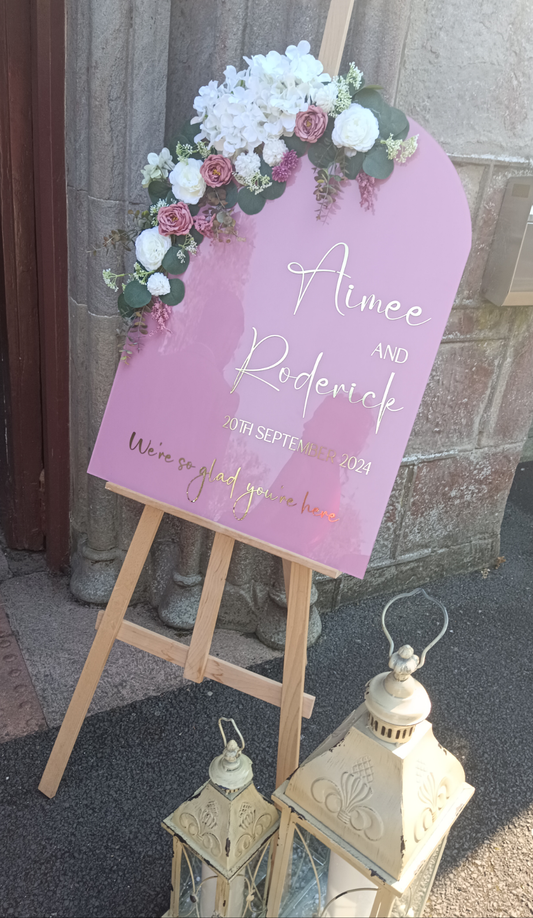 Arched Wedding Welcome Sign