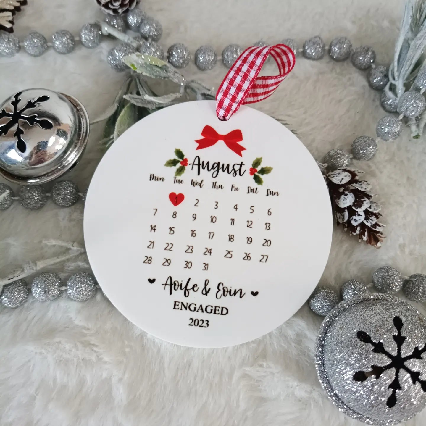 Engaged/Married Calendar Printed Bauble