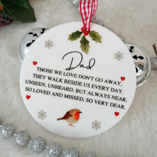 Memorial Robin Printed Bauble