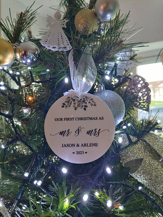 First Christmas Married Printed Bauble