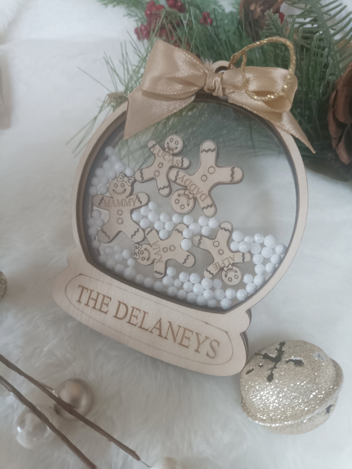 Gingerbread snowglobe ornament