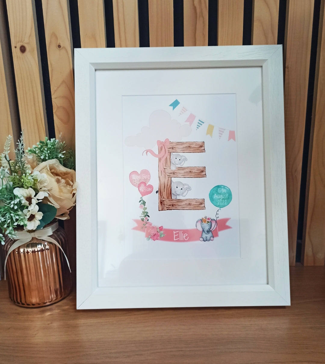 Baby birth details frame, Initial