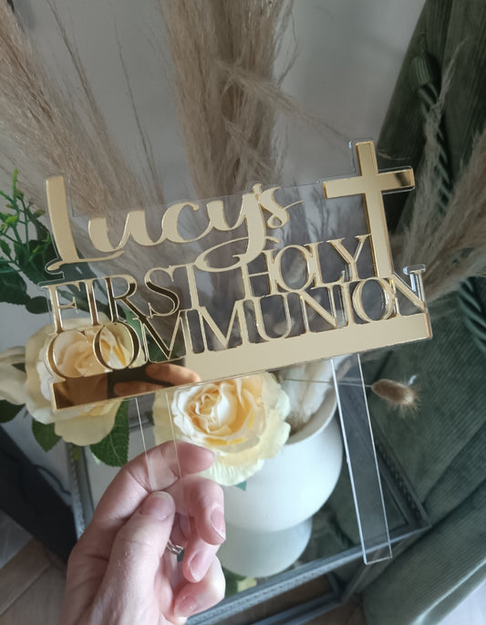 Communion/Christening/Confirmation Cross Cake Topper