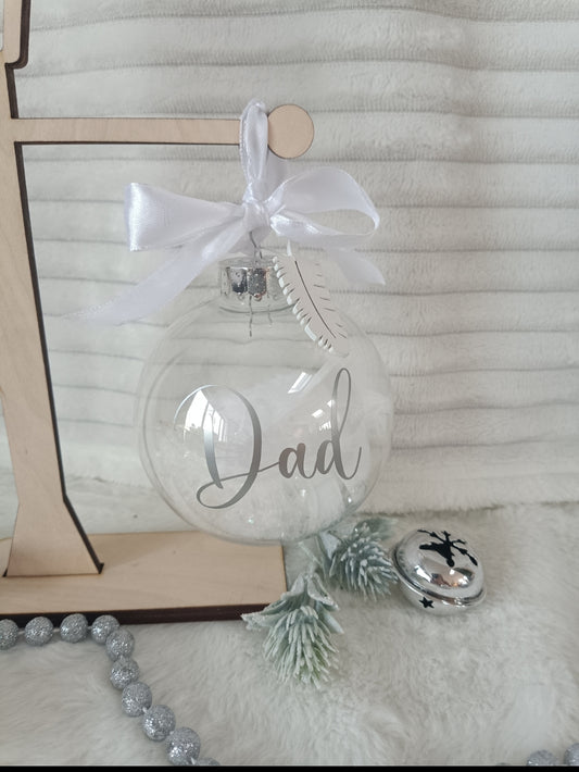 Memorial/Remembrance feather bauble