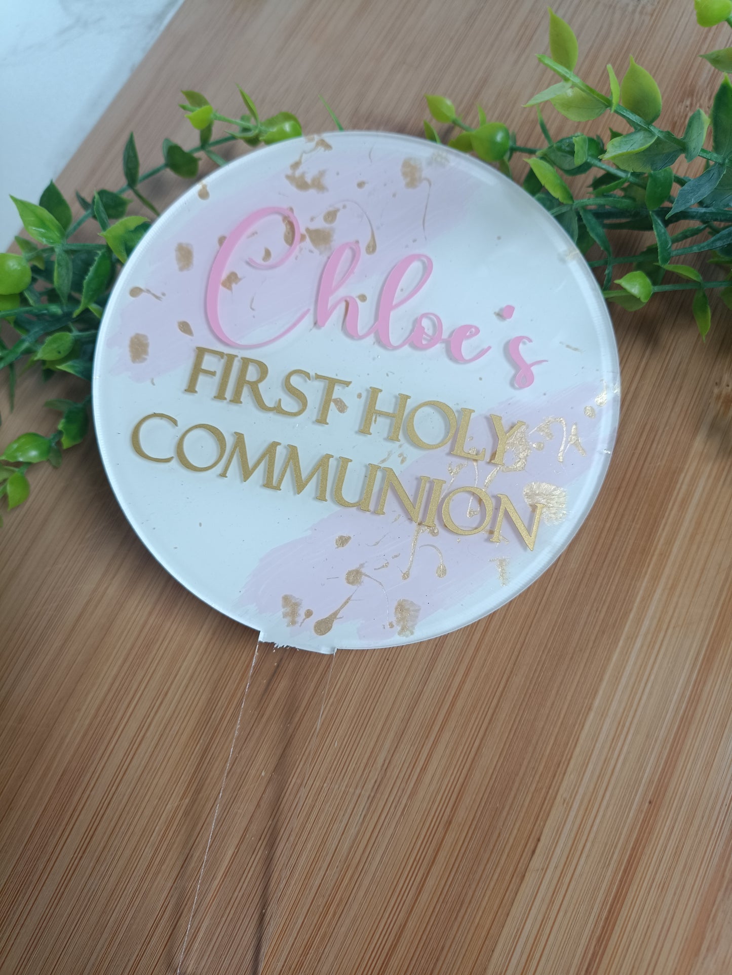 Gold/Silver leaf Paddle cake toppers