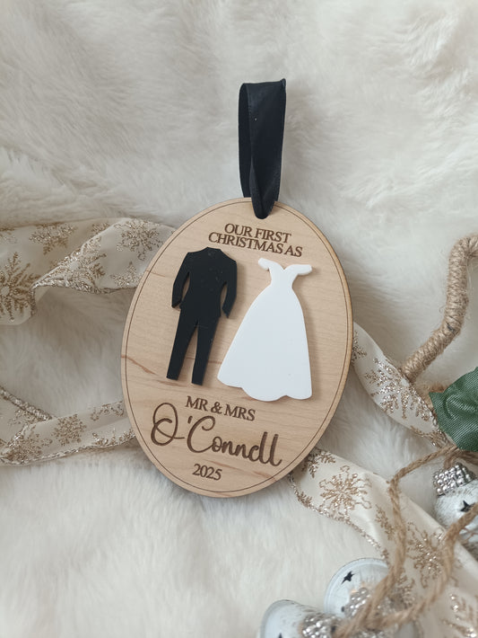 Our First Christmas Married Bauble Ornament
