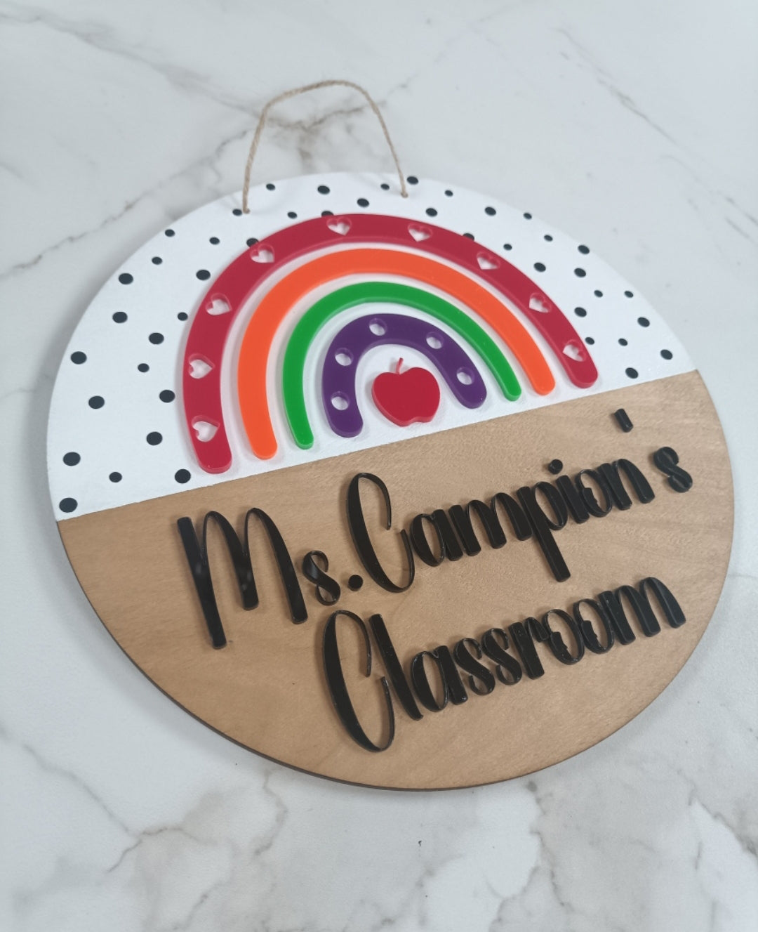 Teacher rainbow door sign