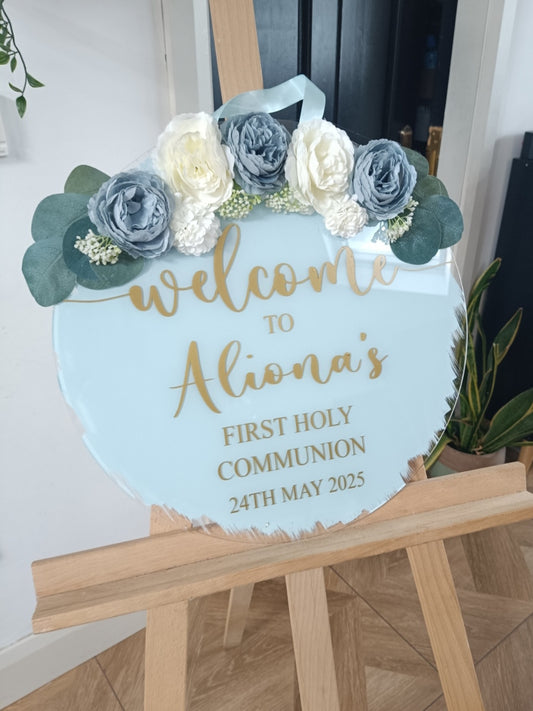 Round Celebration Welcome Event Sign